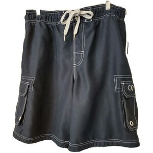 OP Swimsuit Medium 32/34 Mens Cargo Swim Shorts Trunks Bathing Suit Blue Gorp